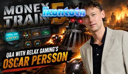 Tampilan visual futuristik dan atmosfer industrial dari slot Money Train 5
